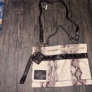 Stylish Cream and Brown Women's Bag